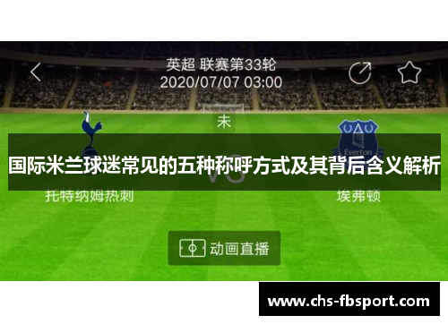 国际米兰球迷常见的五种称呼方式及其背后含义解析