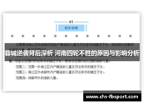蓉城逆袭背后深析 河南四轮不胜的原因与影响分析